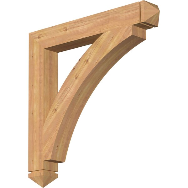 Ekena Millwork Thorton Arts & Crafts Smooth Bracket, Western Red Cedar, 5 1/2"W x 42"D x 42"H BKT06X42X42THR03SWR - main